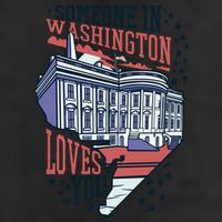 Someone In Washington Loves You Gift 7 Panel Mesh Trucker Snapback Hat