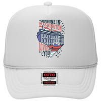 Someone In Washington Loves You Gift High Crown Mesh Back Trucker Hat