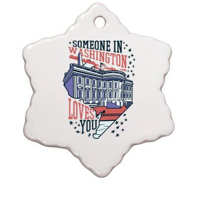 Someone In Washington Loves You Gift Ceramic Star Ornament