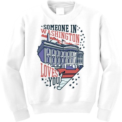 Someone In Washington Loves You Gift Kids Sweatshirt