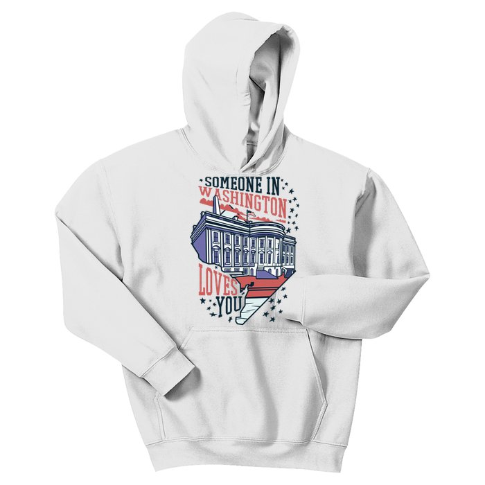 Someone In Washington Loves You Gift Kids Hoodie