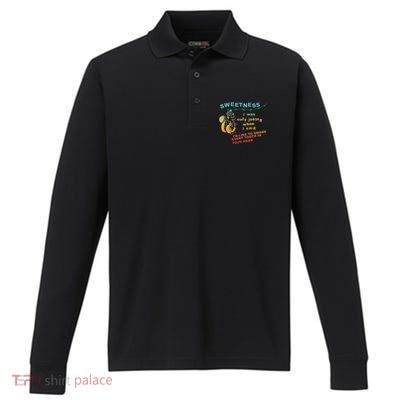 Sweetness I Was Only Joking Quote Performance Long Sleeve Polo