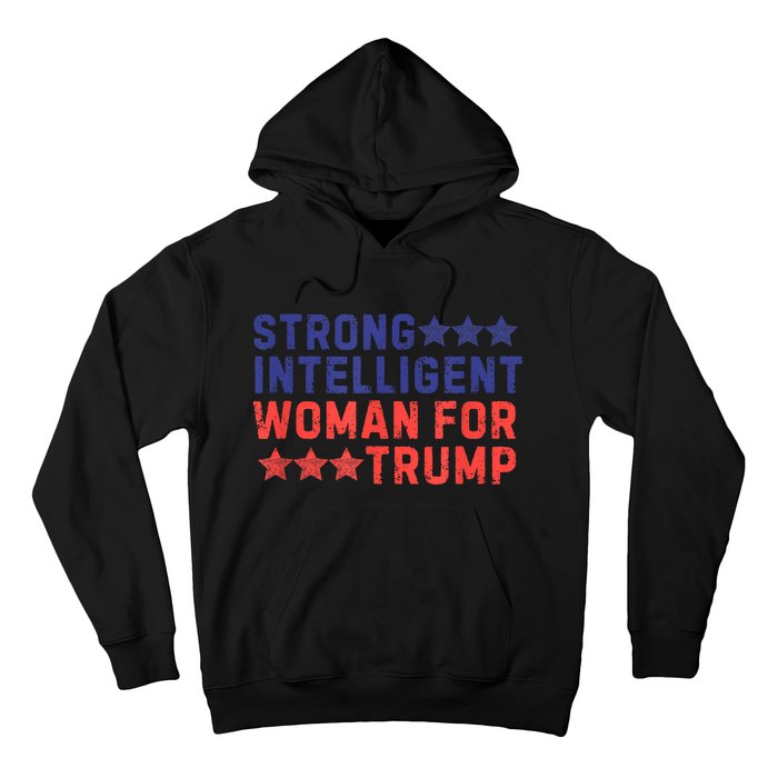 Strong Intelligent Woman For Trump Girl Maga Patriotic Usa Hoodie