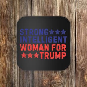 Strong Intelligent Woman For Trump Girl Maga Patriotic Usa Coaster