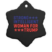 Strong Intelligent Woman For Trump Girl Maga Patriotic Usa Ceramic Star Ornament