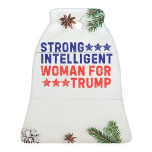 Strong Intelligent Woman For Trump Girl Maga Patriotic Usa Ceramic Bell Ornament