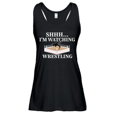Shhh IM Watching Wrestling Funny Wrestling Lover Gift Ladies Essential Flowy Tank