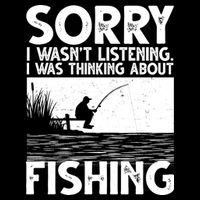 Sorry I Wasn't Listening I Was Thinking About Fishing Flatbill Hat