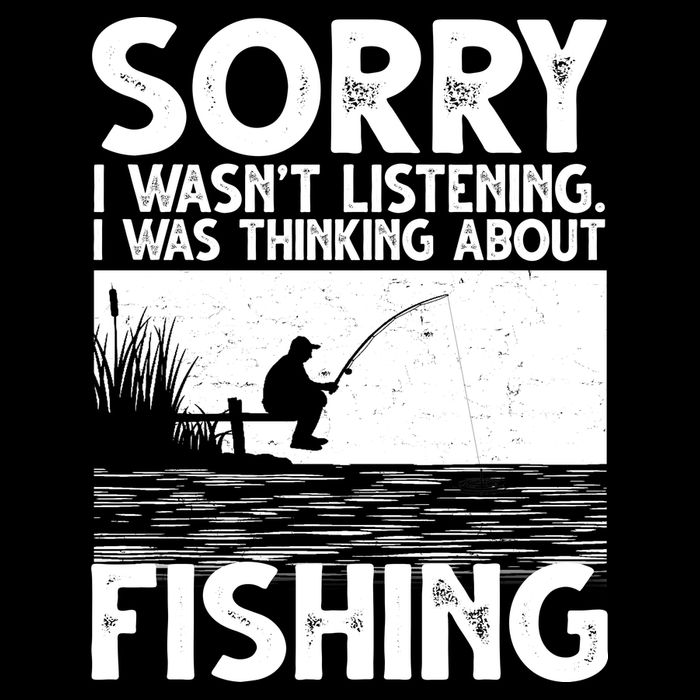 Sorry I Wasn't Listening I Was Thinking About Fishing Flatbill Hat