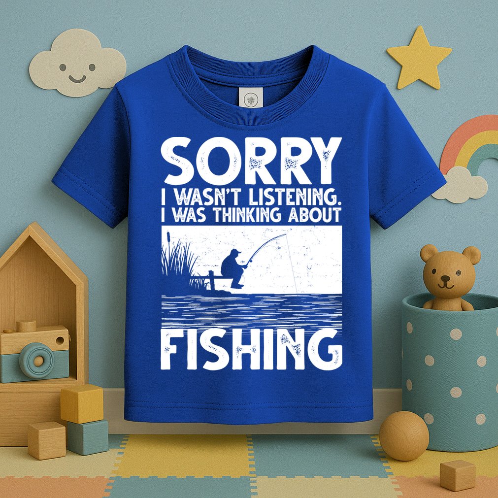 Sorry I Wasn't Listening I Was Thinking About Fishing Toddler T-Shirt