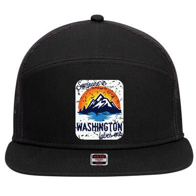 Someone In Washington Loves Me 7 Panel Mesh Trucker Snapback Hat