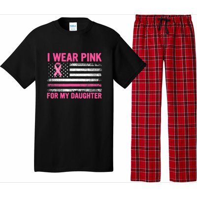 Support I Wear Pink For My Daughter Breast Cancer Awareness Pajama Set