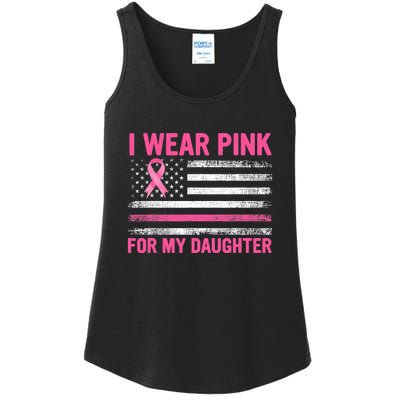 Support I Wear Pink For My Daughter Breast Cancer Awareness Ladies Essential Tank