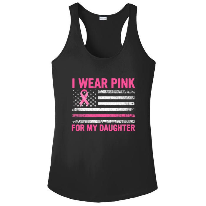 Support I Wear Pink For My Daughter Breast Cancer Awareness Ladies PosiCharge Competitor Racerback Tank