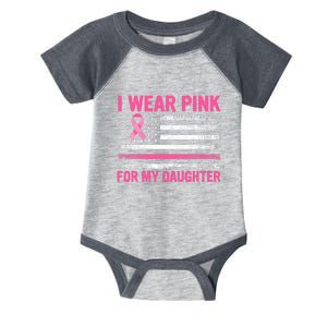 Support I Wear Pink For My Daughter Breast Cancer Awareness Infant Baby Jersey Bodysuit