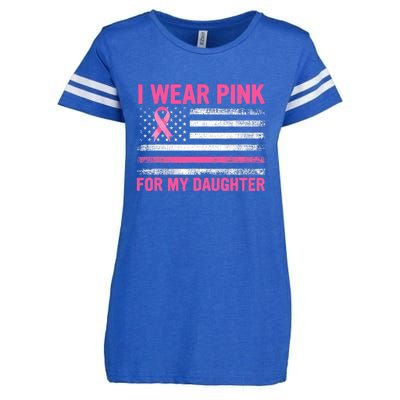 Support I Wear Pink For My Daughter Breast Cancer Awareness Enza Ladies Jersey Football T-Shirt