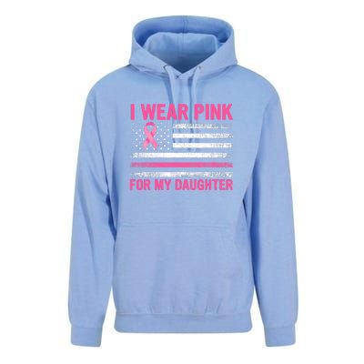 Support I Wear Pink For My Daughter Breast Cancer Awareness Unisex Surf Hoodie