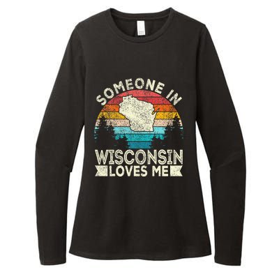 Someone In Wisconsin Loves Me Retro Wisconsin Womens CVC Long Sleeve Shirt