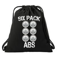 Six Abs Beer Drawstring Bag