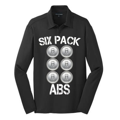 Six Abs Beer Silk Touch Performance Long Sleeve Polo