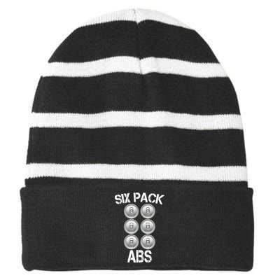 Six Abs Beer Striped Beanie with Solid Band