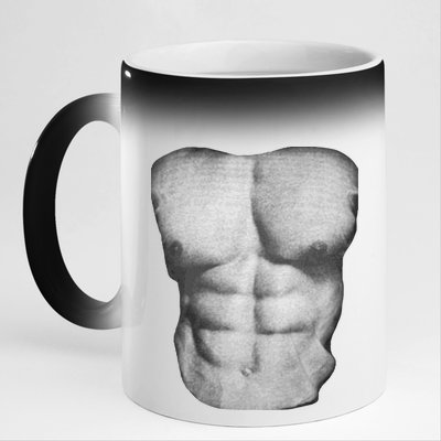 Six Pack Abs 11oz Black Color Changing Mug