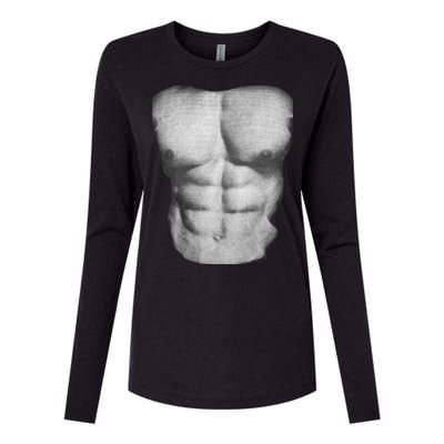 Six Pack Abs Womens Cotton Relaxed Long Sleeve T-Shirt