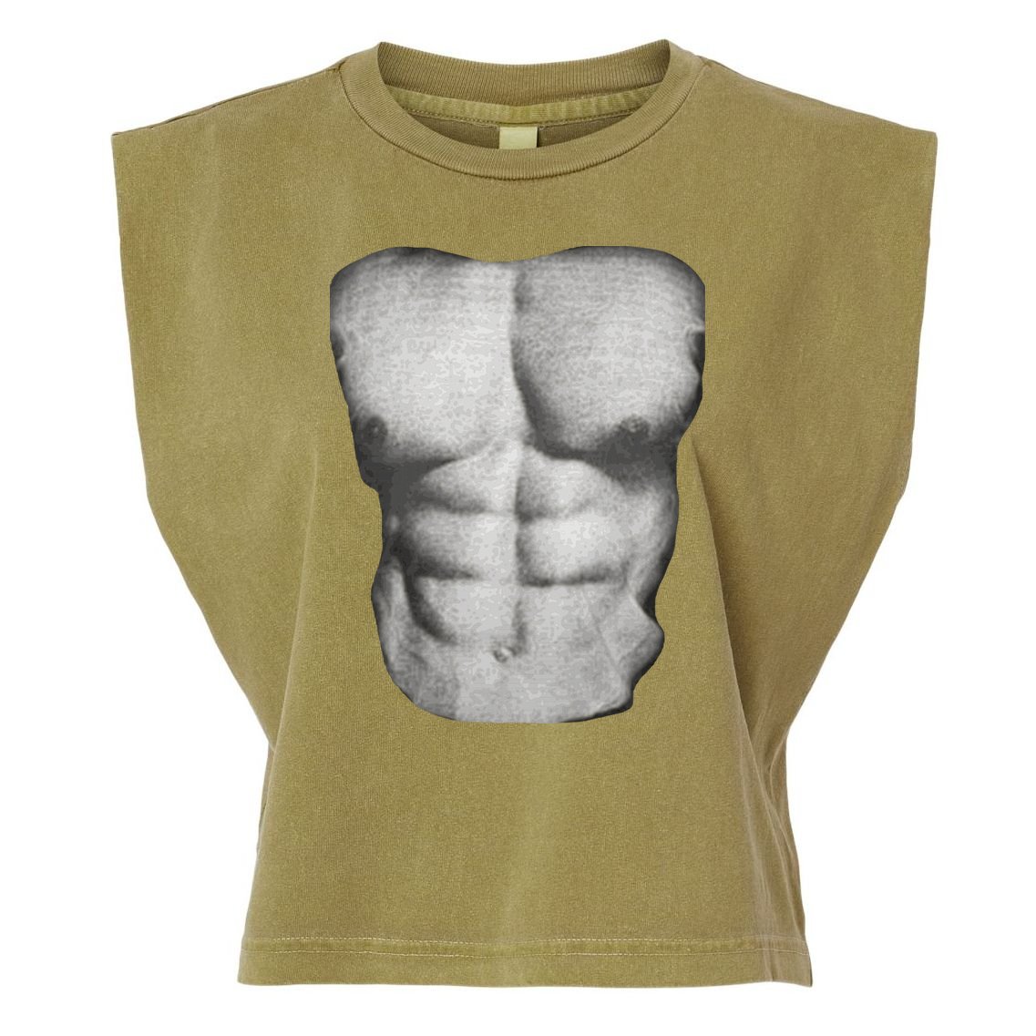Six Pack Abs Garment-Dyed Women's Muscle Tee