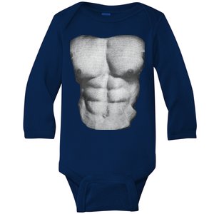 Six Pack Abs Baby Long Sleeve Bodysuit