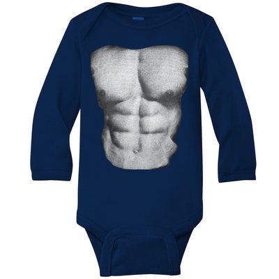 Six Pack Abs Baby Long Sleeve Bodysuit