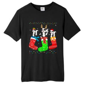 Skunk In Xmas Socks Funny Holiday Ugly Sweater Christmas Long Sleeve Tall Fusion ChromaSoft Performance T-Shirt