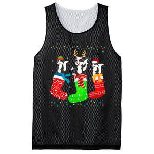 Skunk In Xmas Socks Funny Holiday Ugly Sweater Christmas Long Sleeve Mesh Reversible Basketball Jersey Tank