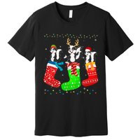 Skunk In Xmas Socks Funny Holiday Ugly Sweater Christmas Long Sleeve Premium T-Shirt