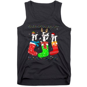 Skunk In Xmas Socks Funny Holiday Ugly Sweater Christmas Long Sleeve Tank Top