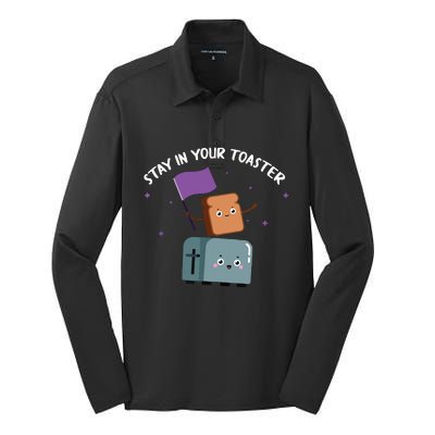 Stay In Your Toaster Funny Color Guard Gifts Silk Touch Performance Long Sleeve Polo