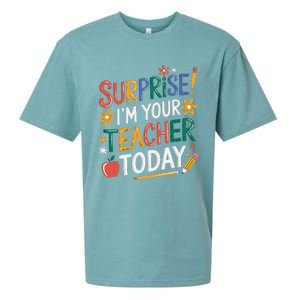 Surprise IM Your Teacher Today Women Substitute Teacher Sueded Cloud Jersey T-Shirt