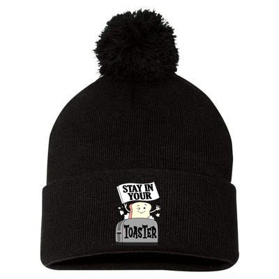 Stay In Your Toaster Funny Color Guard Marching Band Pom Pom 12in Knit Beanie