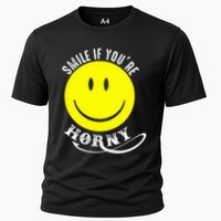 Smile If YouRe Horny Funny Gift Cooling Performance Crew T-Shirt
