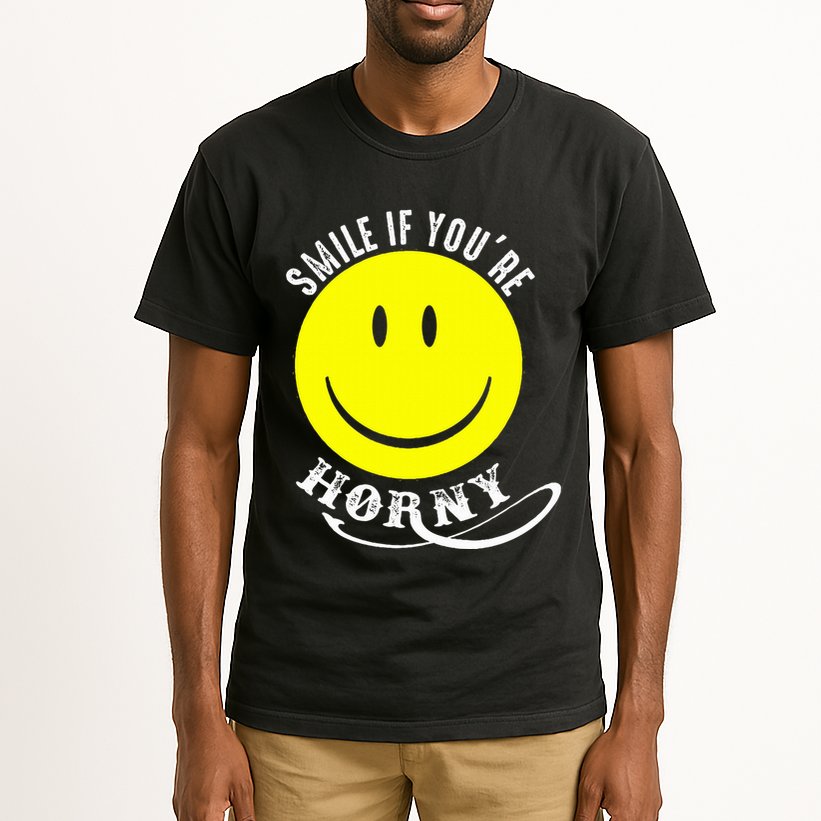 Smile If YouRe Horny Funny Gift Tall T-Shirt