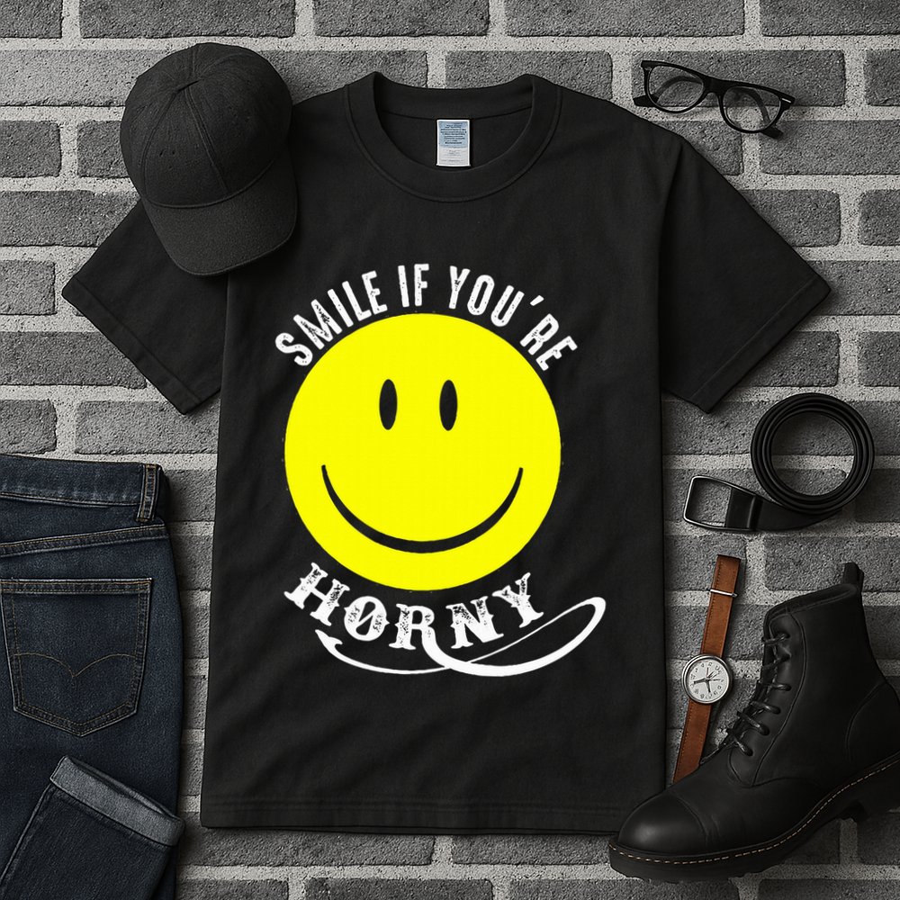 Smile If YouRe Horny Funny Gift Tall T-Shirt