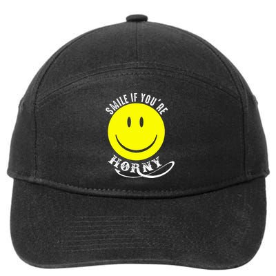 Smile If YouRe Horny Funny Gift 7-Panel Snapback Hat