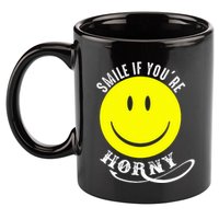 Smile If YouRe Horny Funny Gift 11oz C Handle Ceramic Mug