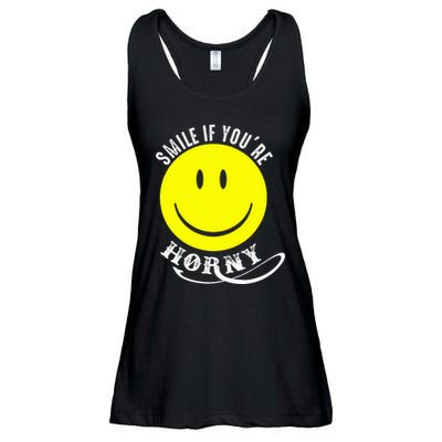 Smile If YouRe Horny Funny Gift Ladies Essential Flowy Tank