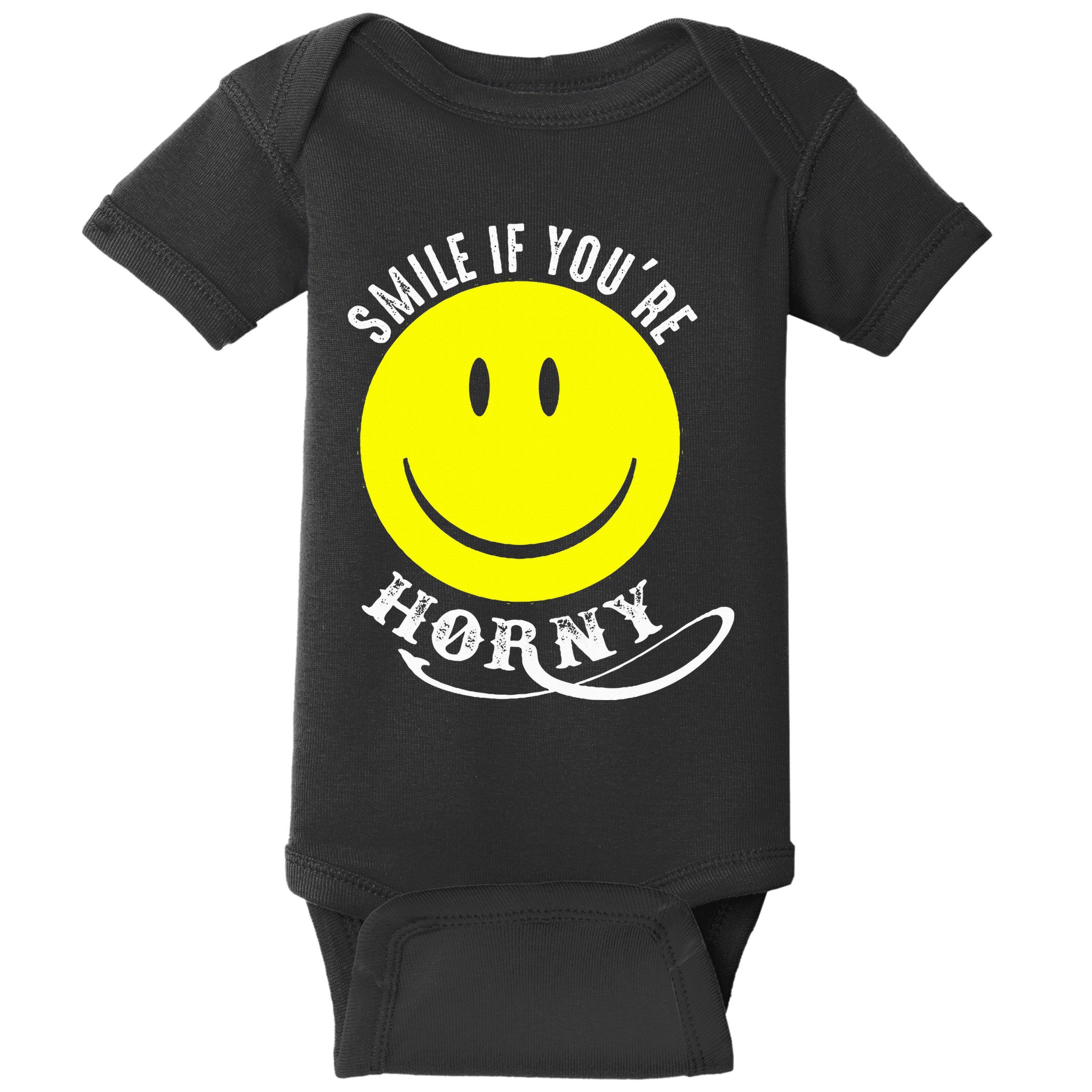 Smile If YouRe Horny Funny Gift Baby Bodysuit