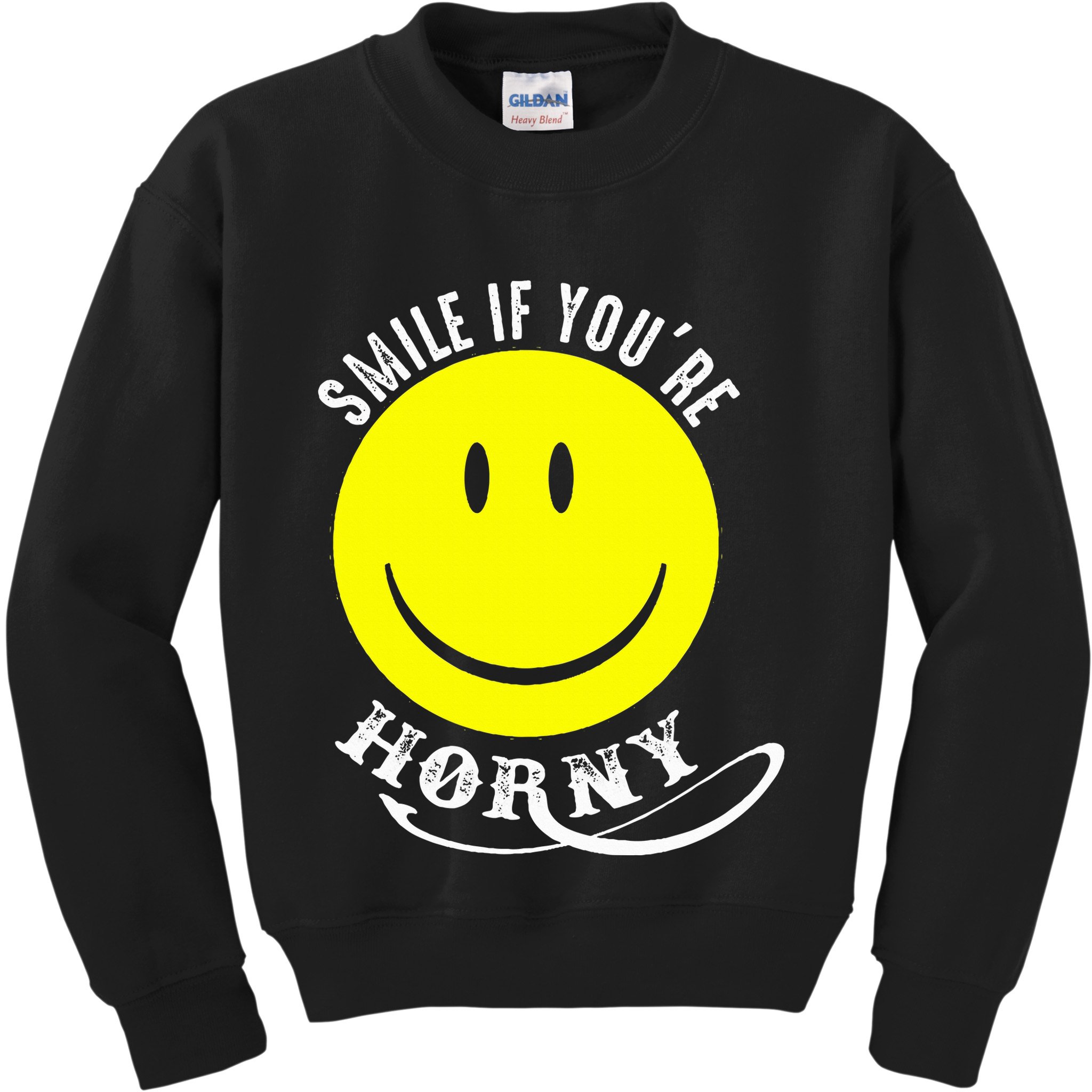 Smile If YouRe Horny Funny Gift Kids Sweatshirt
