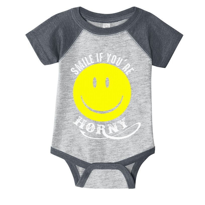 Smile If YouRe Horny Funny Gift Infant Baby Jersey Bodysuit