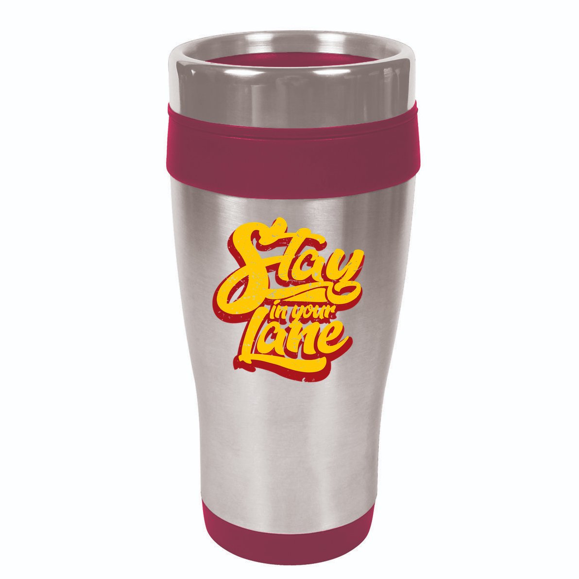 Stay In Your Lane Positive Message 16oz Travel Tumbler