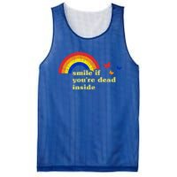 Smile If Youre Dead Inside Rainbow Lt Vintage Dark Humor Cute Gift Mesh Reversible Basketball Jersey Tank