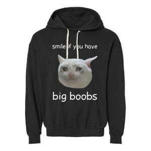 Smile If You Have Big Boobs Cringey Garment-Dyed Fleece Hoodie