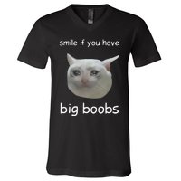 Smile If You Have Big Boobs Cringey V-Neck T-Shirt